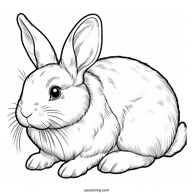 Simple Outline Of Realistic Rabbit