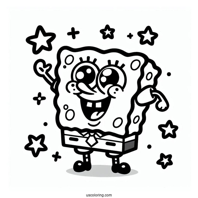 Super Cute And Simple Patrik Coloring Page