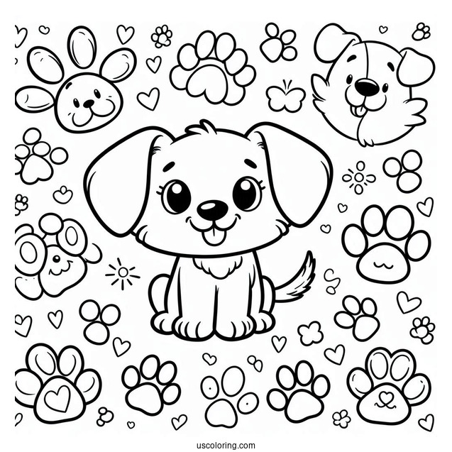 Paw Prints For Preschoolers To Color