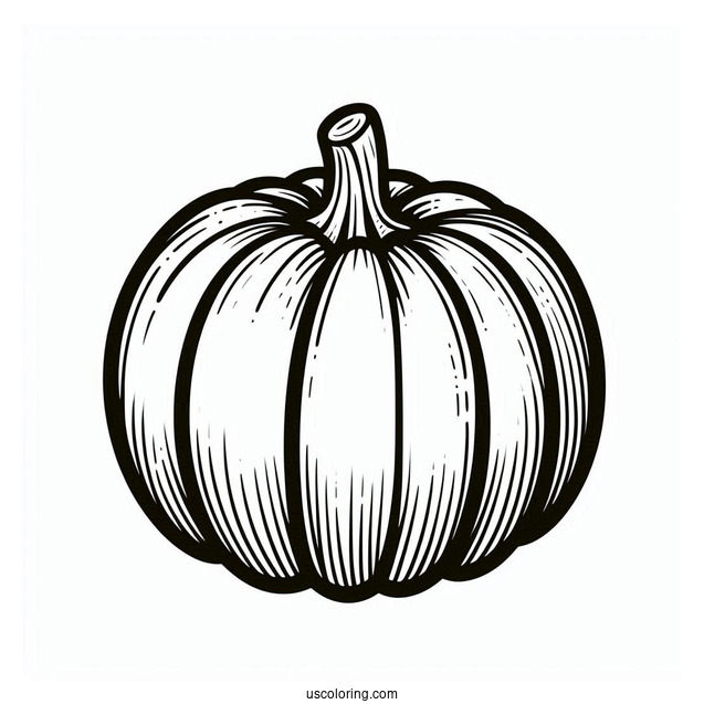 Small Simple Pumpkin Coloring Page Template