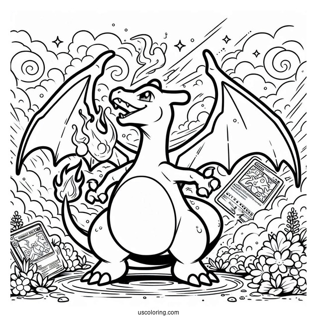 Coloring Page Of Charizard Pokemon Card