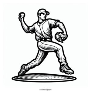 Baseball Pitcher Coloring Page