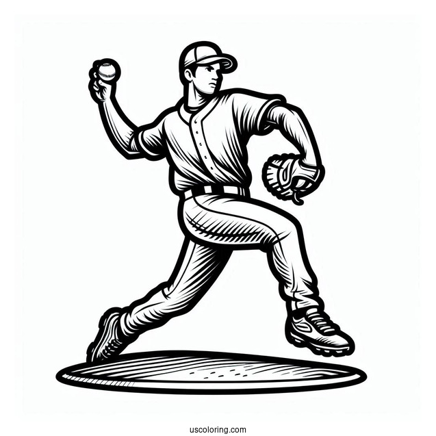 Baseball Pitcher Coloring Page