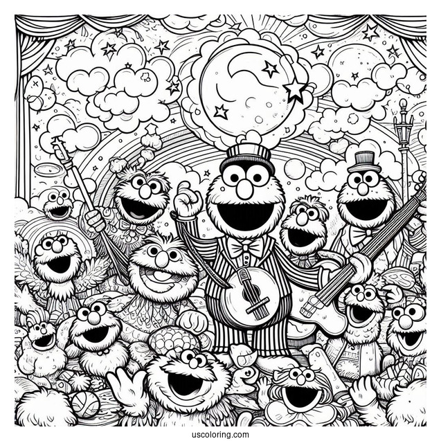 Detailed Sesame Street Poster Coloring In
