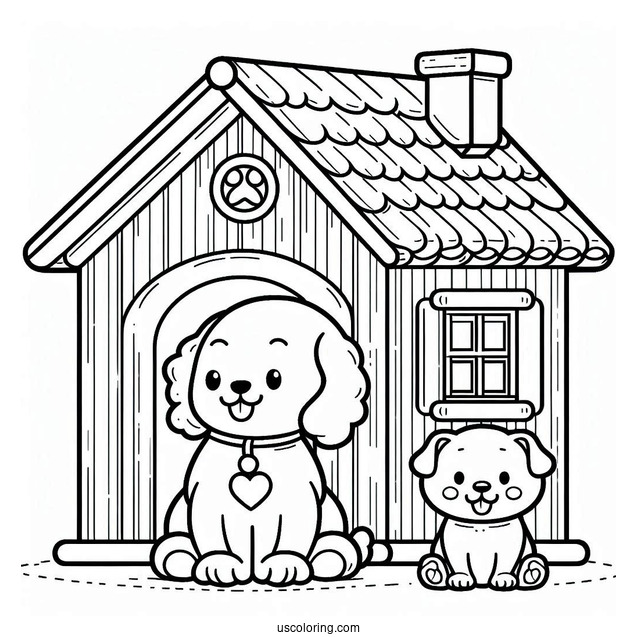 Simple Dog House Outline