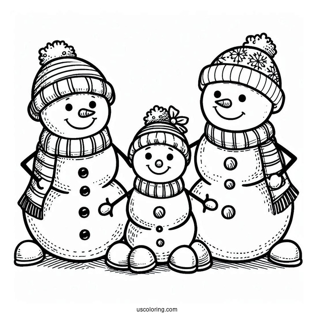 Snowman Family Coloring Sheet