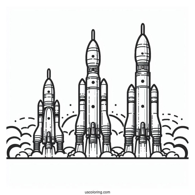Simple Outline Of Soyuz Rocket To Color
