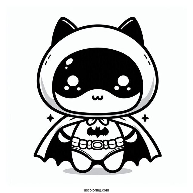 Cute Baby Batman With Cape Coloring For Kids