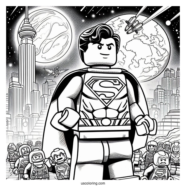 Lego Superman In Front Of Daily Planet