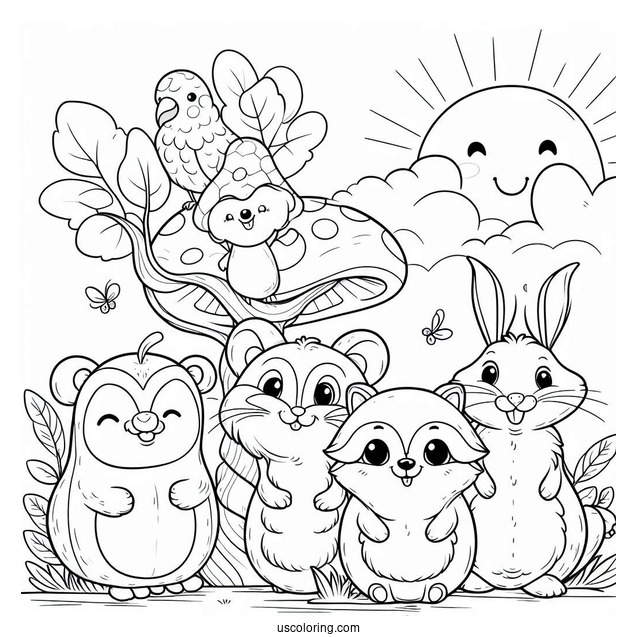 All Smiling Critters Coloring Page For Kids
