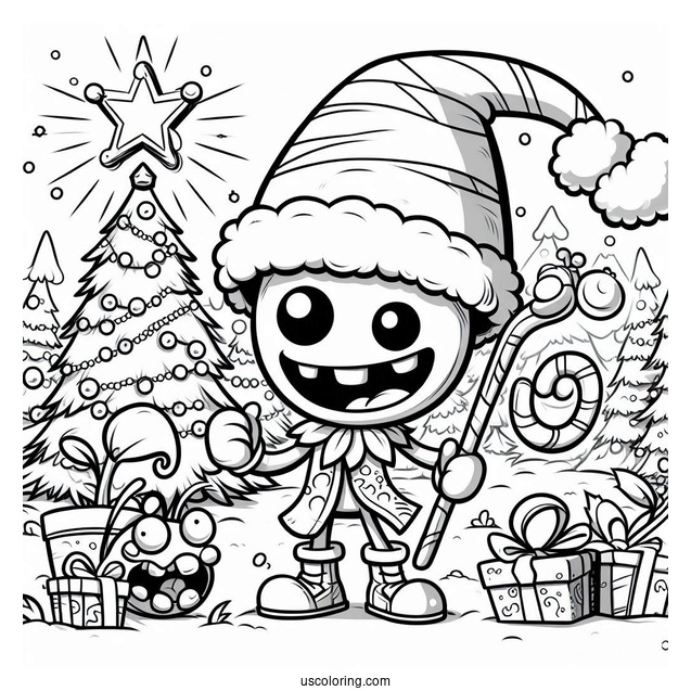 Plants Vs Zombies Christmas Coloring Page