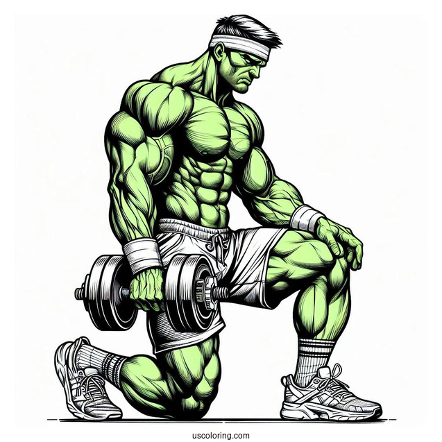 Highly Detailed Hulk Coloring For Adults