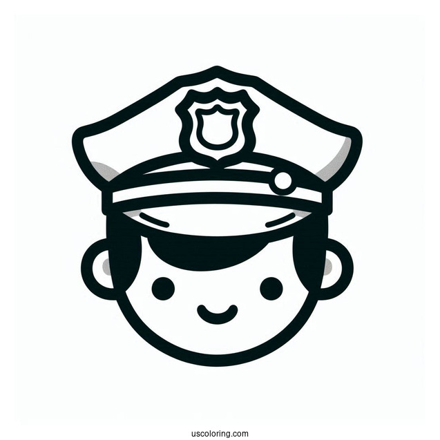 Police Officer Hat Coloring Sheet