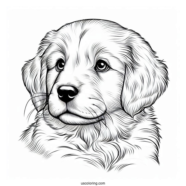 Golden Retriever Puppy Staring Into Distance