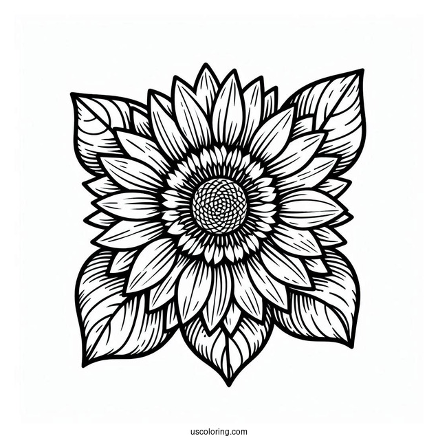 Sunflower Coloring Sheet For Kids