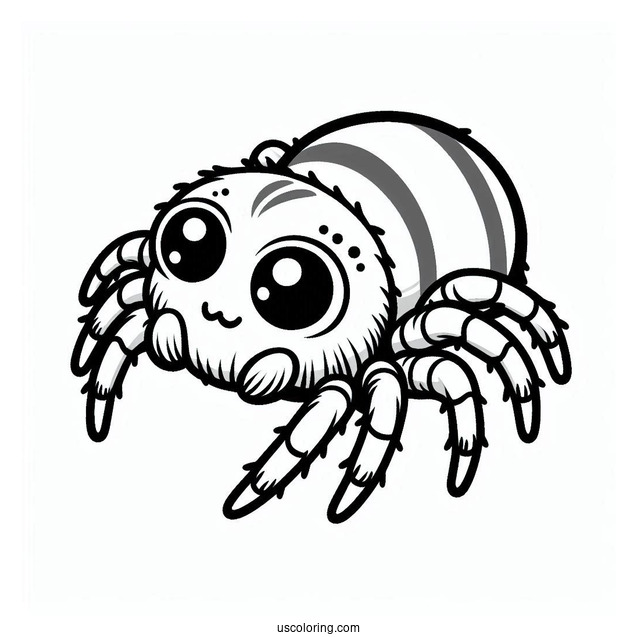 Cute Jumping Spider Coloring Page