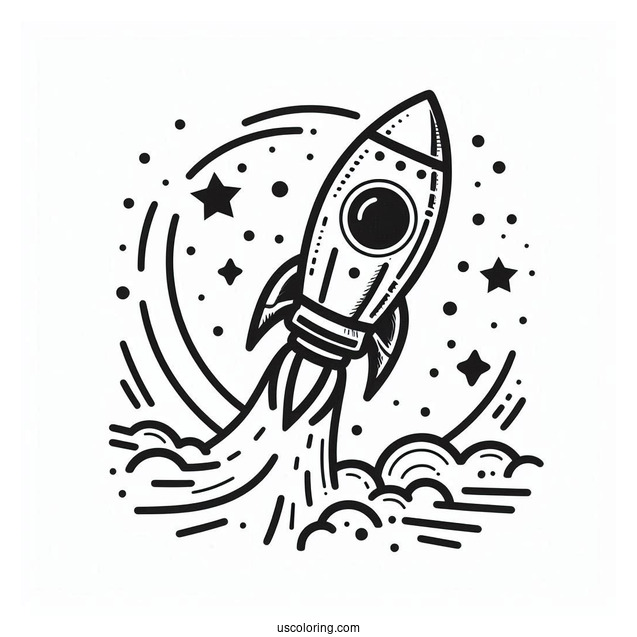 Abstract Rocket Coloring Page For Adults