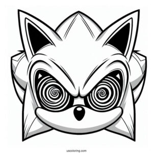 Evil Super Sonic Coloring Page With Hypnotic Eyes