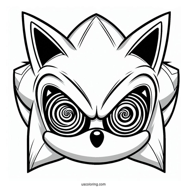 Evil Super Sonic Coloring Page With Hypnotic Eyes
