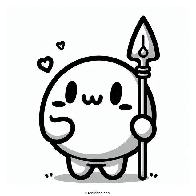 Kawaii Spear Shy Guy Coloring Page For Preschoolers