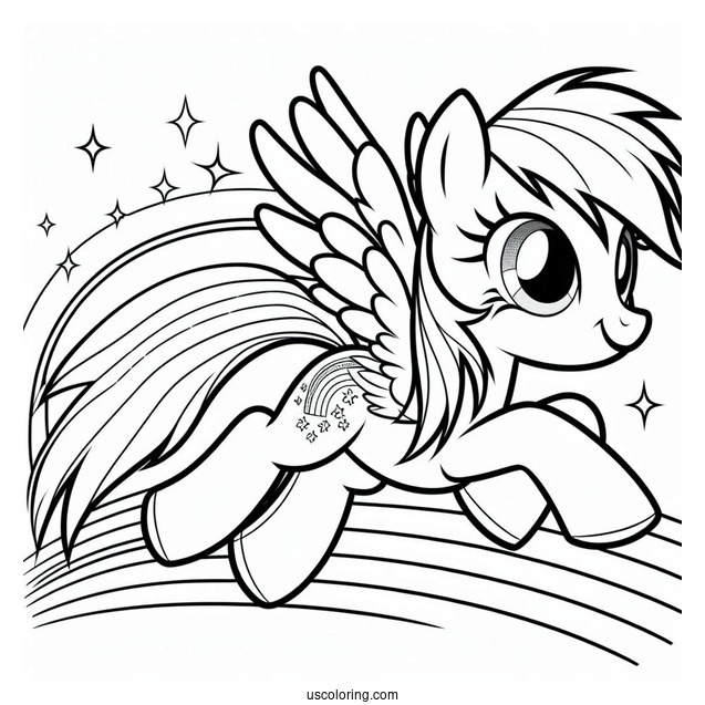 Equestria Girls Rainbow Dash Coloring Page Running On A Rainbow