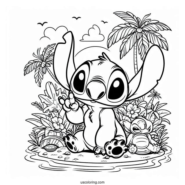 Lilo and Stitch With Reuben Coloring Page