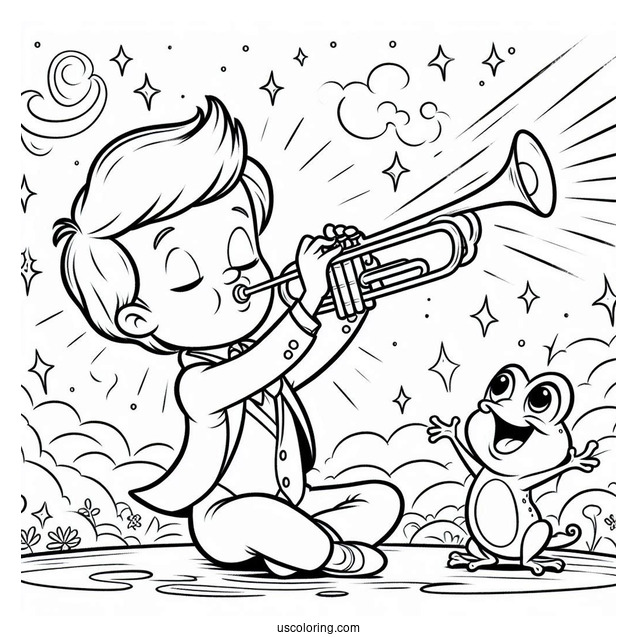Louis Playing Trumpet With Ray