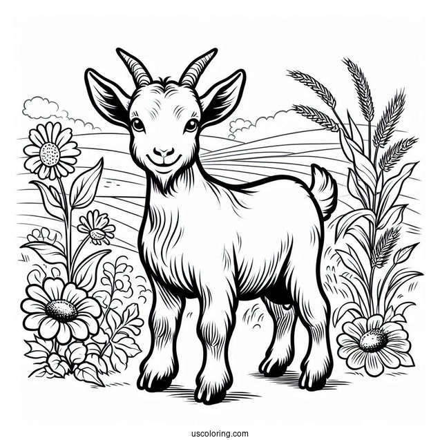 Farm Bred Goat To Color For Kids