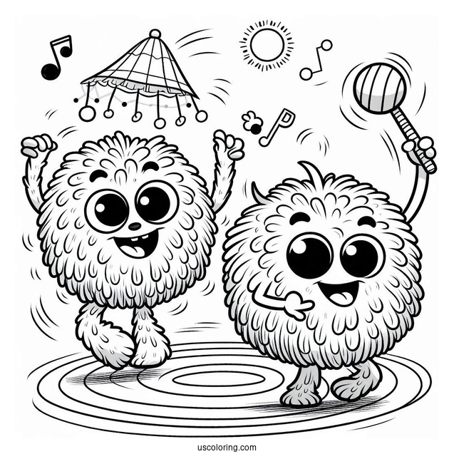 My Singing Monsters Coloring Page Of Pompom And Hoola Dancing For Kids