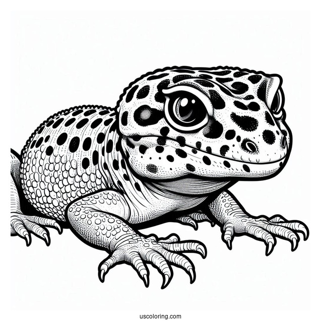 Lizard Coloring Page of Close Up Of Leopard Gecko