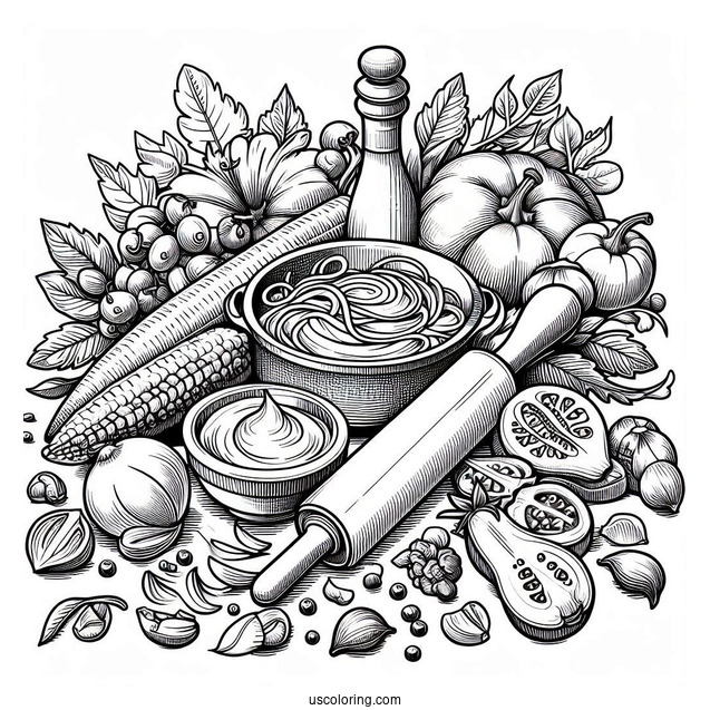 Detailed Ratatouille Coloring Page And Alfredo Cooking