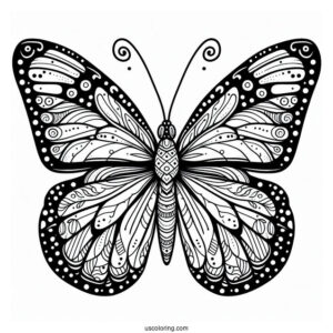 Easy Monarch Butterfly Coloring In