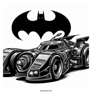 Dark Knight Batmobile Coloring Sheet