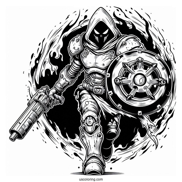 Detailed Black Doom Coloring In