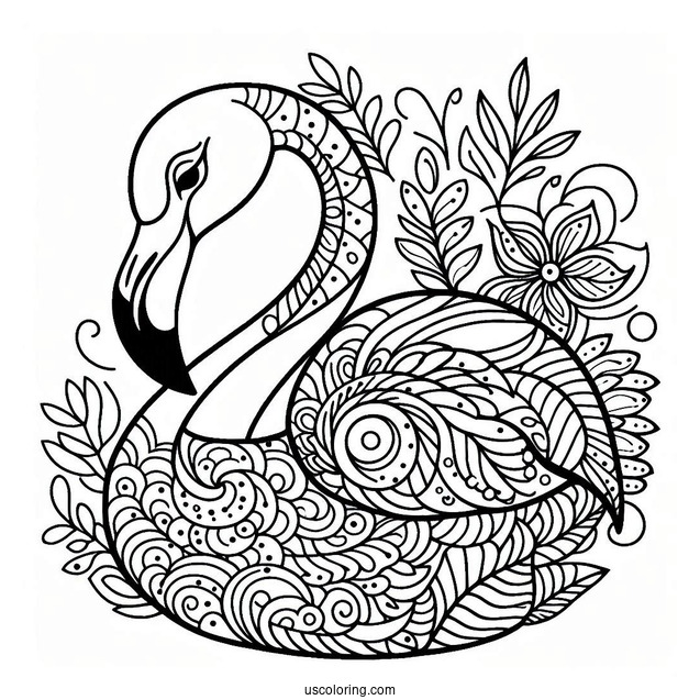Easy Flamingo Mandala