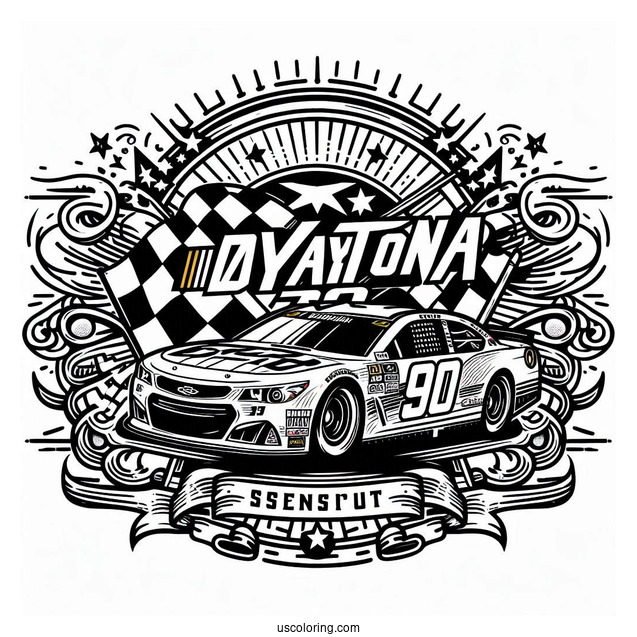 NASCAR Coloring Page Of Daytona 500 Logo