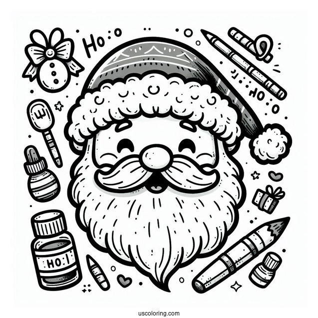 Ho Ho Ho Santa Coloring Page For Kids