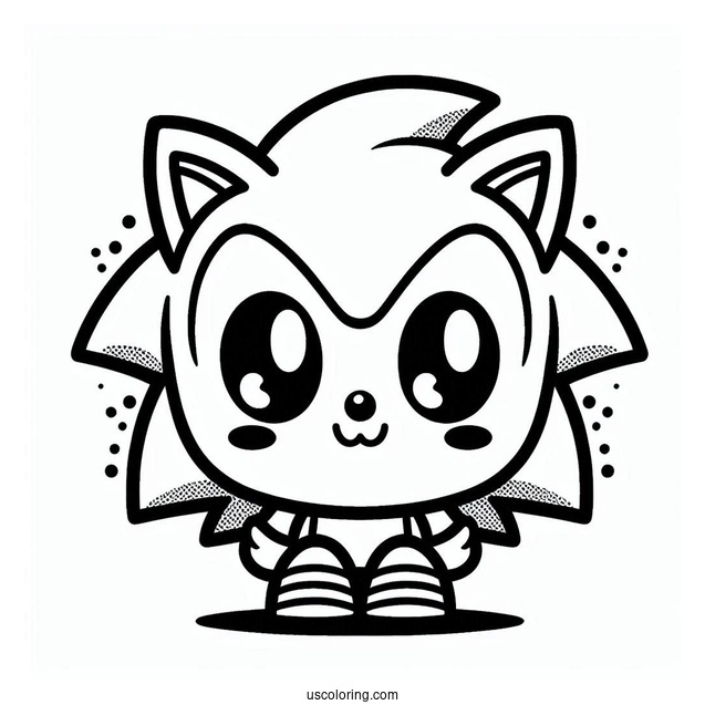 Cute Kawaii Sonic Coloring Page