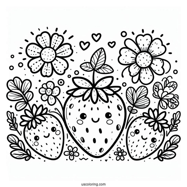 S For Strawberry Coloring Page For Preschoolers