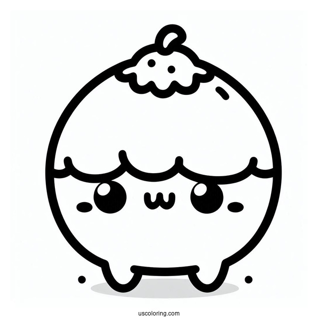 Easy Pompompurin Outline Coloring Page