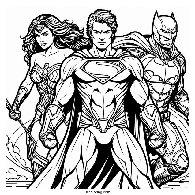 Justice League Coloring Page Poster