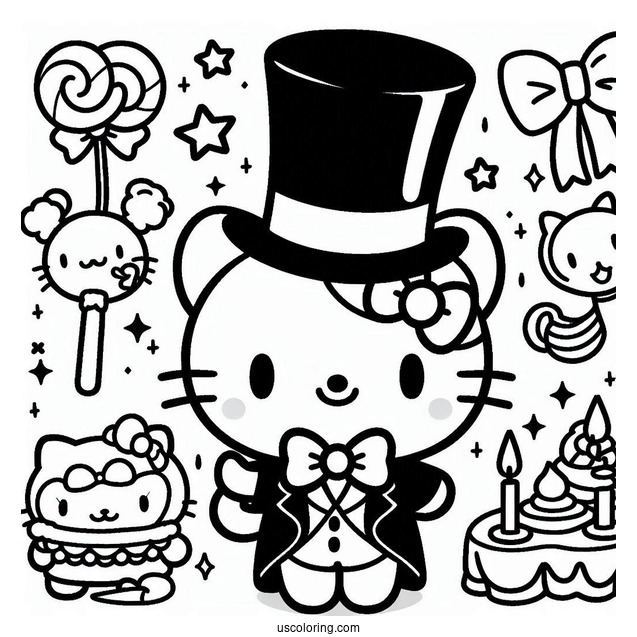 Sanrio Coloring Pages Of Tuxedo Sam
