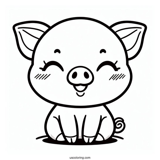 Piglet Coloring Page Smiling Face For Kids