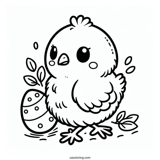 Plump Baby Chicken Coloring Page