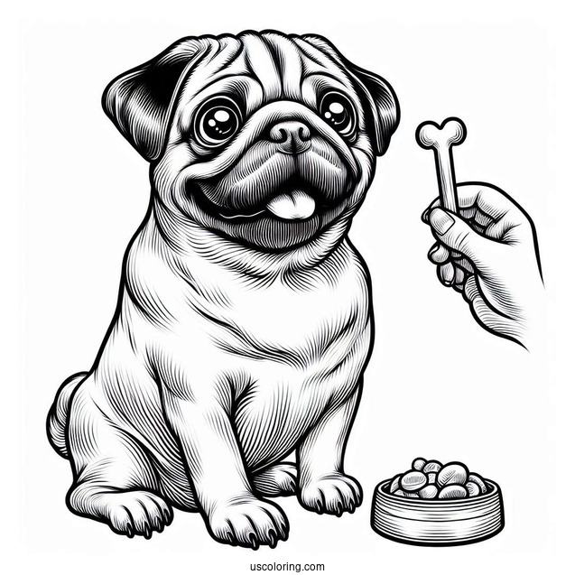 Pug Dog Begging For a Treat