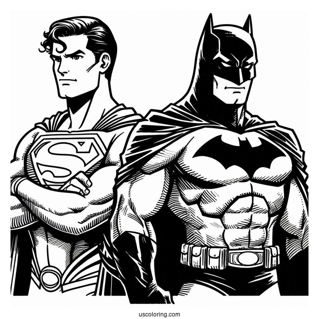 Batman And Superman Coloring Page