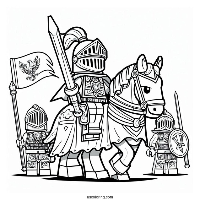 Coloring Sheet Of Lego Knight For Kids
