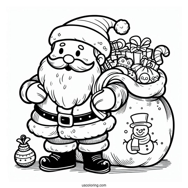 Santa_s Sack Of Toys To Color