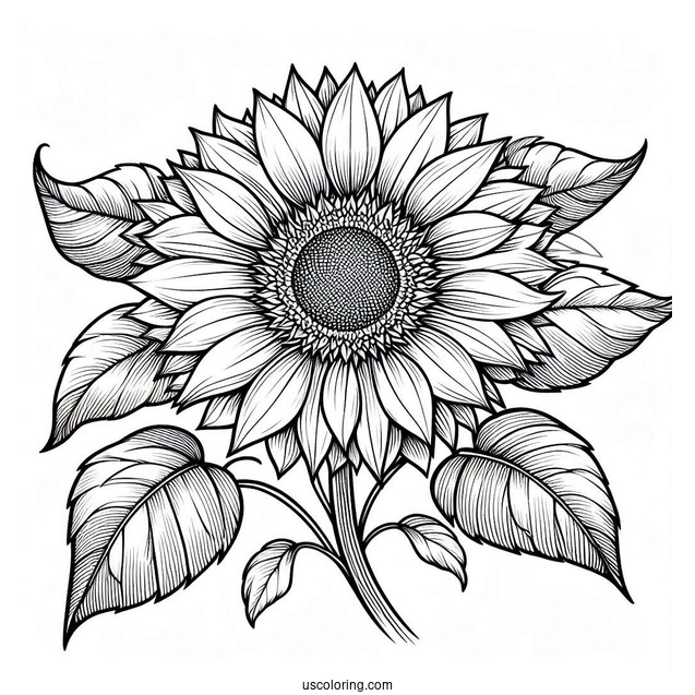 Ultra Fine Sunflower Coloring Sheet