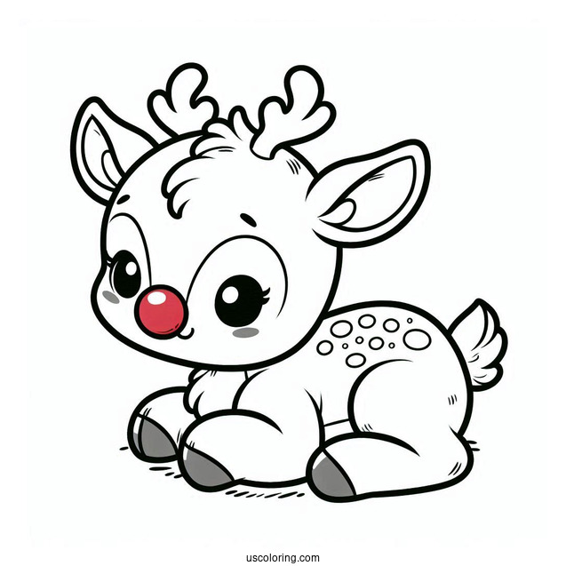 Baby Rudolph Coloring Page The Red Nosed Reindeer